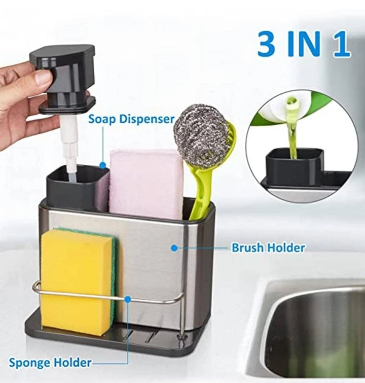 Durable Stainless Steel Storage Rack-spoon stand - Multi-Tier Organizer for Kitchen with Easy Drain Spout for Efficient Water Drainage