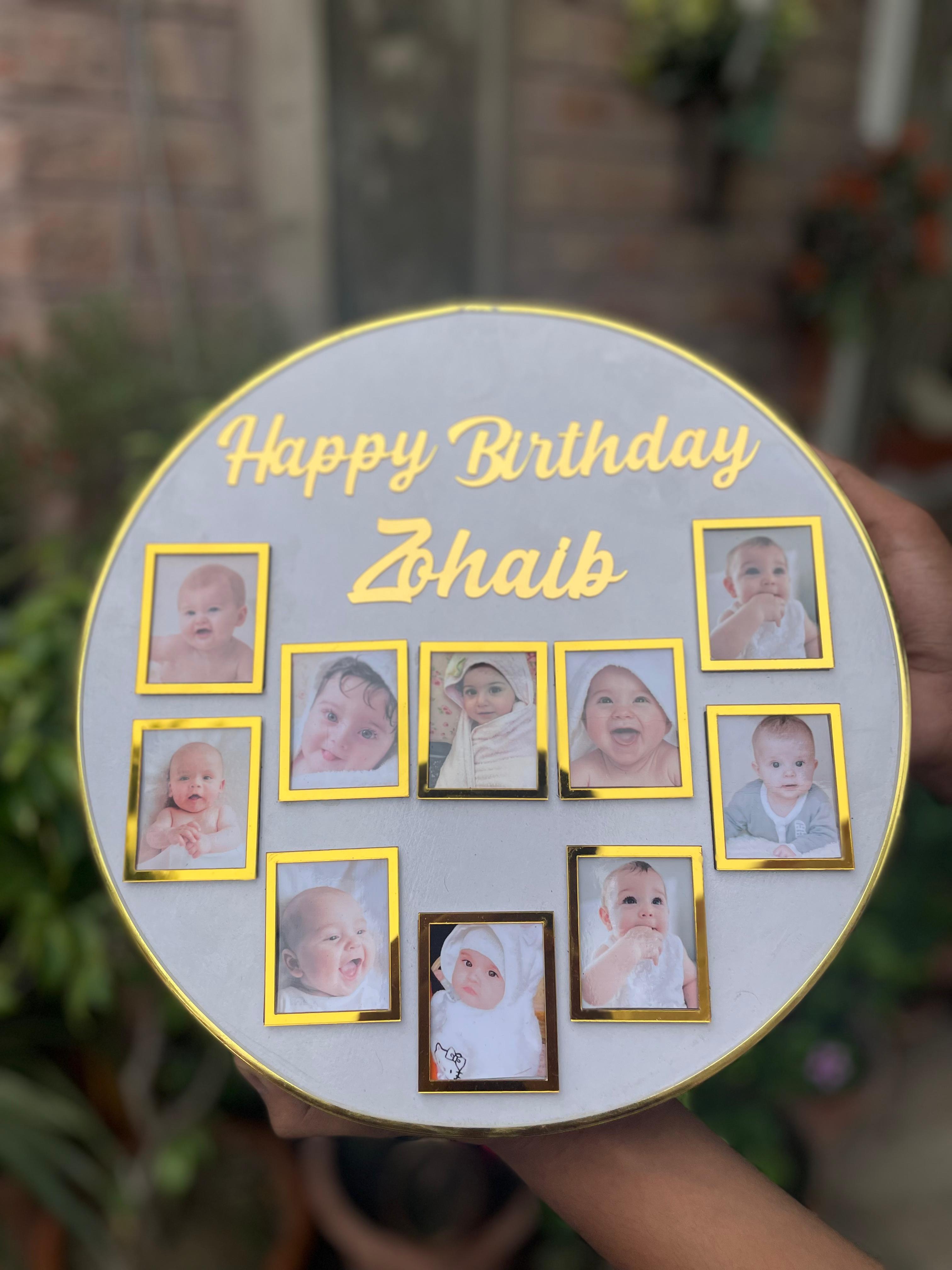 Customized 12 x 12 Baby Birthday Frame | Personalized Photo Gift for Birthday.