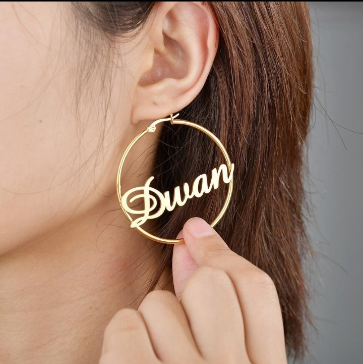 Custom-Made Name Earrings – Elegant Personalized Gift for Women.