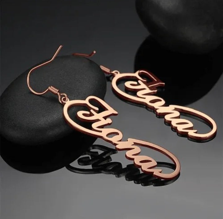 Custom-Made Name Earrings – Elegant Personalized Gift for Women.