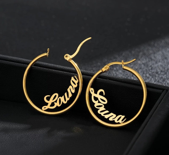 Custom-Made Name Earrings – Elegant Personalized Gift for Women.