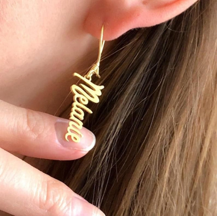 Custom-Made Name Earrings – Elegant Personalized Gift for Women.