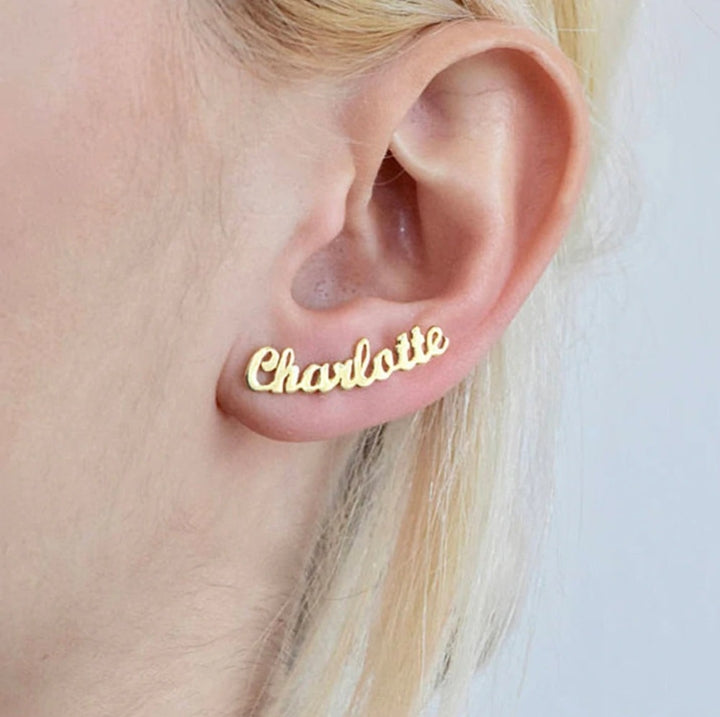 Custom-Made Name Earrings – Elegant Personalized Gift for Women.