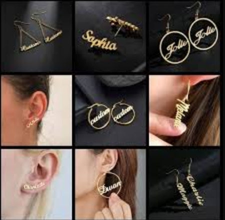 Custom-Made Name Earrings – Elegant Personalized Gift for Women.
