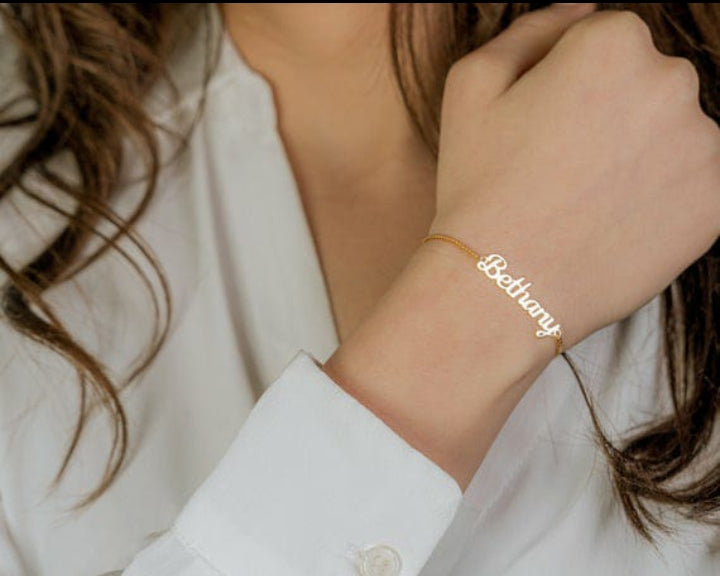 Customized Golden Name Bracelet – Stylish & Personal.