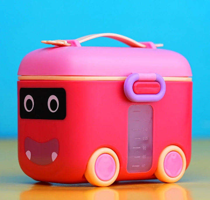 Cute Baby Pro Bus Shaped Portable Milk Powder Box – Formula Dispenser & Baby Food Storage Container, BPA Free