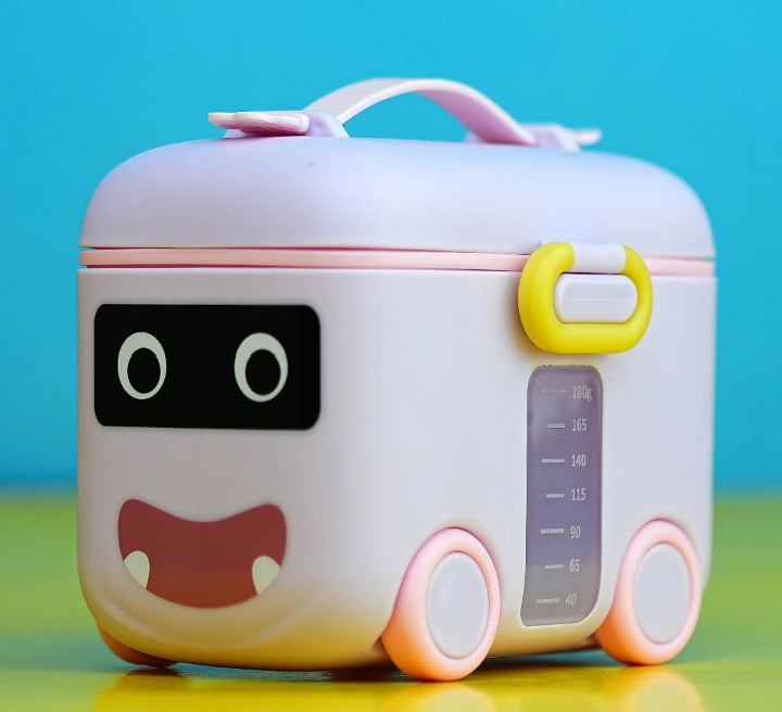 Cute Baby Pro Bus Shaped Portable Milk Powder Box – Formula Dispenser & Baby Food Storage Container, BPA Free